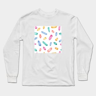 Crystals pattern - White Long Sleeve T-Shirt